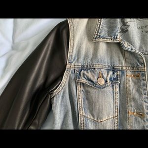 Vintage Aritzia Talula Denim/Faux Leather Jacket M